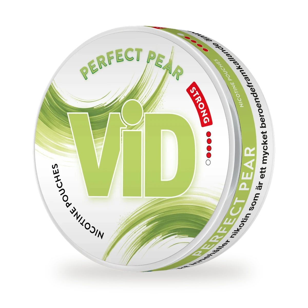 ViD Perfect Pear Strong — Pear with vanilla notes, in the strong tier, white pouch by Kurbits, Sweden