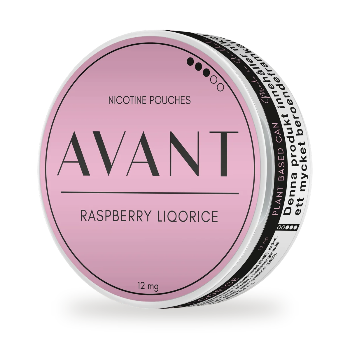 Avant Raspberry Liqorice — Raspberry and liquorice together in a slim white pouch, white pouch by Kurbits, Sweden