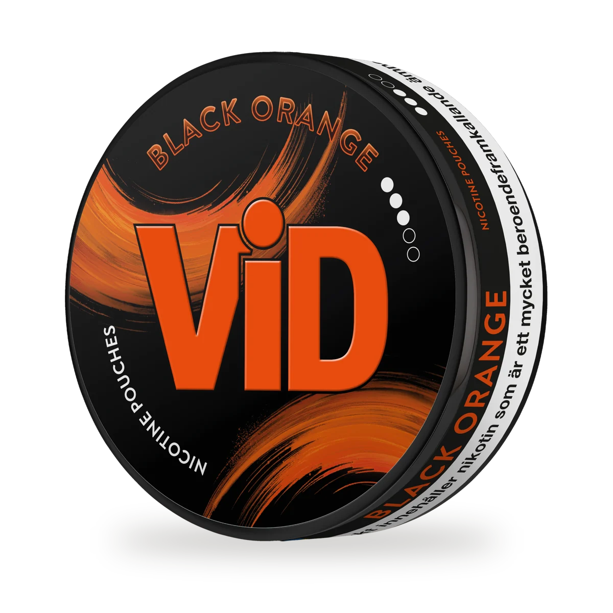 ViD Black Orange — Orange with cola, white pouch by Kurbits, Sweden