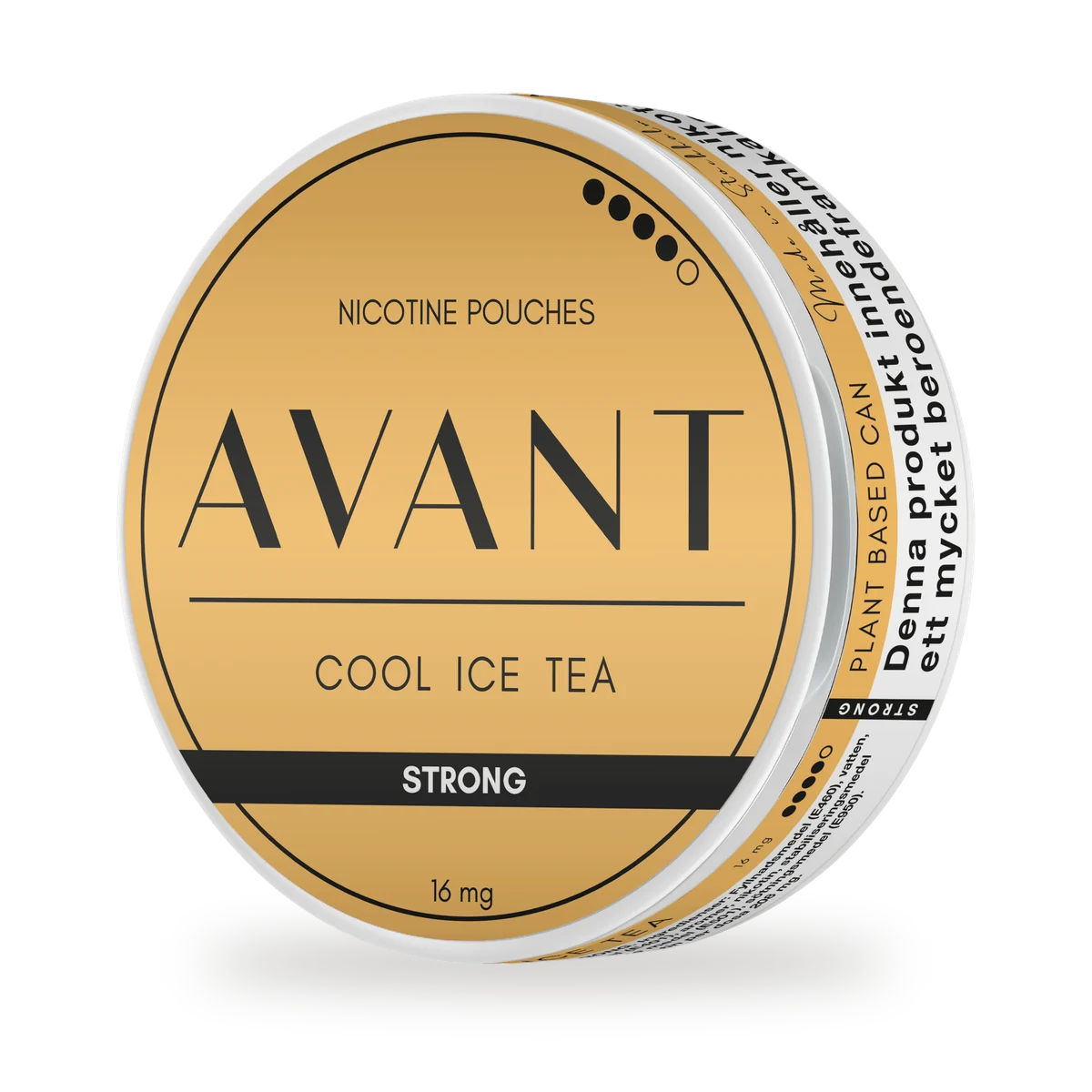 Avant Cool Ice Tea Strong — Refreshing peach and iced tea, white pouch by Kurbits, Sweden