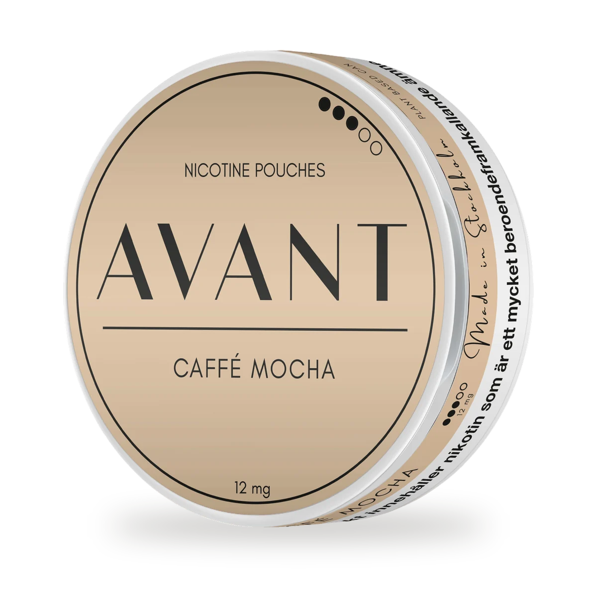 Avant Caffè Mocha — Roasted coffee with milk chocolate, structured and warm, white pouch by Kurbits, Sweden