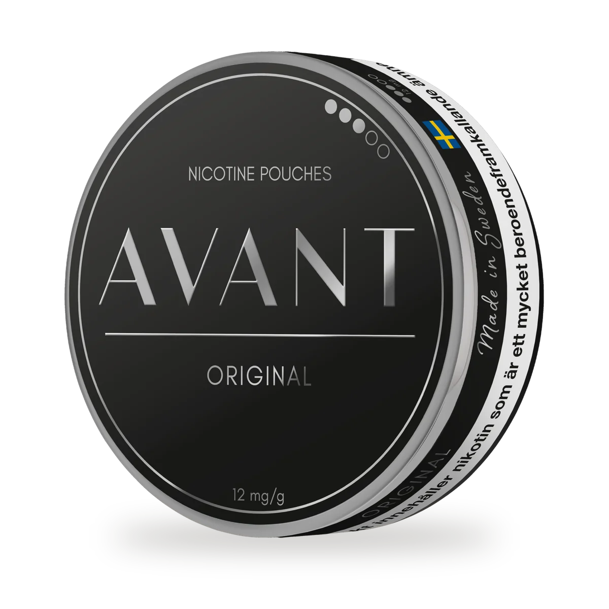 Avant Original — A traditional smokeless tobacco flavour profile in a slim white-pouch format, white pouch by Kurbits, Sweden