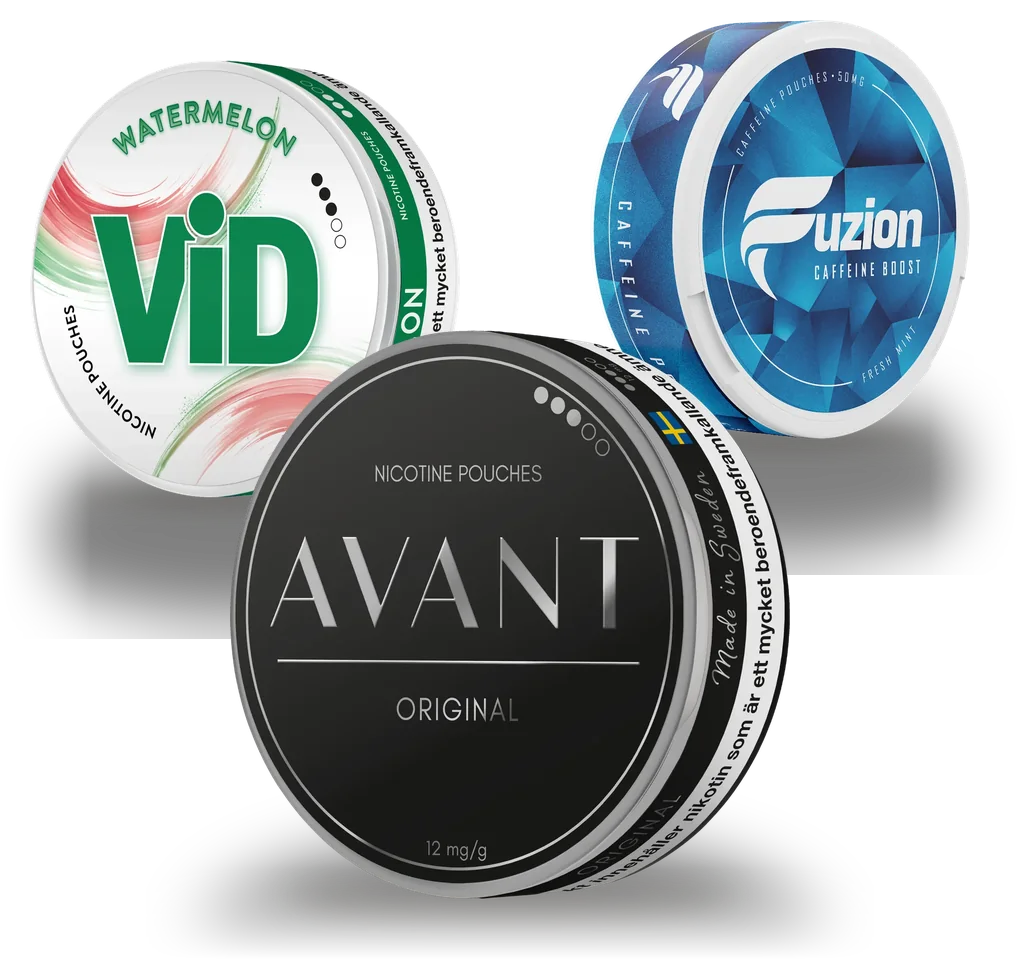 Avant Original, ViD Watermelon and Fuzion Fresh Mint cans