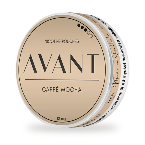 Avant Caffè Mocha — Roasted coffee with milk chocolate, structured and warm, white pouch by Kurbits, Sweden