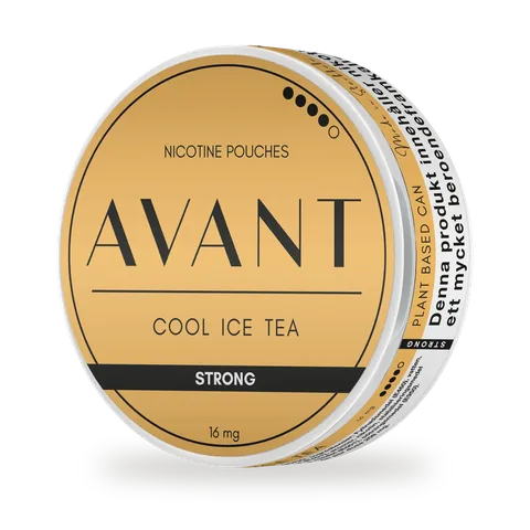 Avant Cool Ice Tea Strong — Refreshing peach and iced tea, white pouch by Kurbits, Sweden