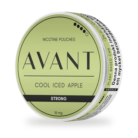 Avant Cool Iced Apple Strong — Tart green apple with a cooling effect, white pouch by Kurbits, Sweden