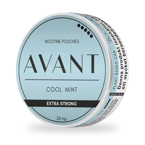 Avant Cool Mint Extra Strong — Sharp peppermint with a strong cooling kick, extra strong nicotine, white pouch by Kurbits, Sweden