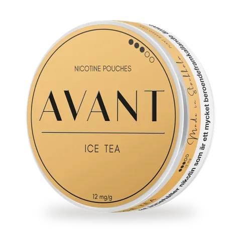 Avant Ice Tea — Iced tea with peach, white pouch by Kurbits, Sweden