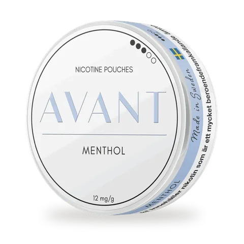 Avant Menthol — Clean menthol, cooling and direct, no added sweetness, white pouch by Kurbits, Sweden