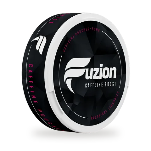 Fuzion Raspberry Liquorice — Fruity, slightly spicy raspberry balanced by smooth liquorice, white pouch by Fuzion, Sweden