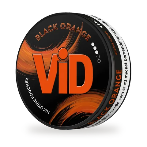 ViD Black Orange — Orange with cola, white pouch by Kurbits, Sweden