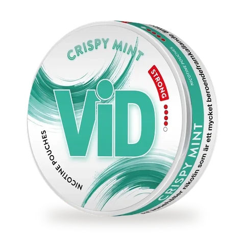 ViD Crispy Mint Strong — Fresh, cooling menthol, white pouch by Kurbits, Sweden