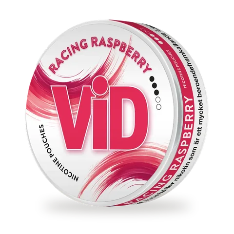 ViD Racing Raspberry — Sweet raspberry and vanilla, white pouch by Kurbits, Sweden